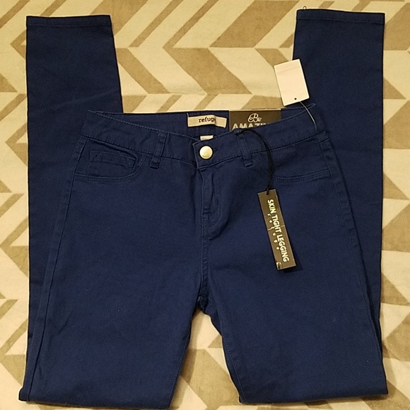 New Refuge Blue Skin Tight Legging Sz 8 - Picture 5 of 8